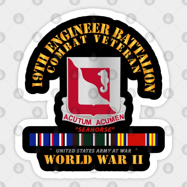 19th Engineer Battalion - WWII w EU SVC Sticker by twix123844